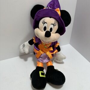 Disney Minnie Mouse Holloween Plush Pum Witch Hat Orange Purple‎ Green Disney